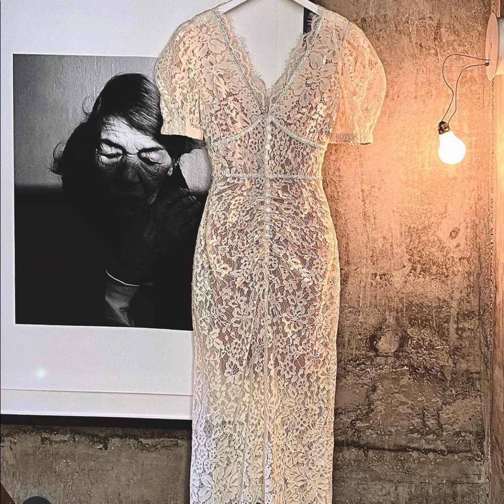 Self-Portrait Camellia Midi Dress - Cream